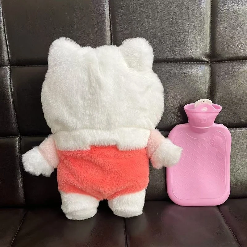 Sanrio Hello Kitty Embroidered Plush Hot Water Bag with Water Injection Cartoon Portable Handheld Warm Water Bag Warm Hands Girl