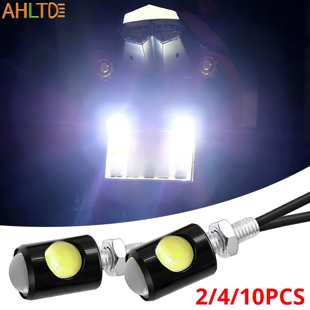 2/4/10X Car Motorcycle Led Eagle Eye Daytime Running Light Super Bright Turn Signal License Plate Tail Brake Side Indicator Lamp