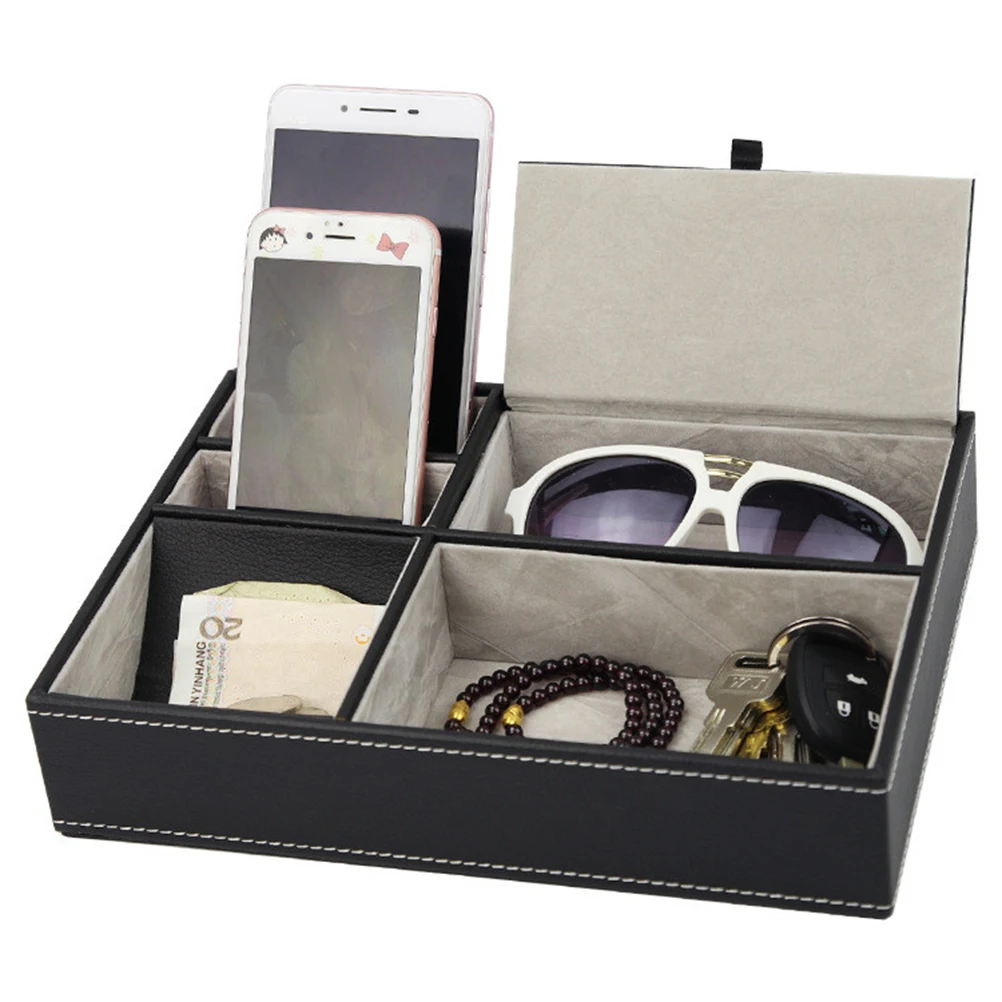 

Sundries Storage Box Holder Case Jewelry Remote Desktop Organizer Gadgets Stuff Container