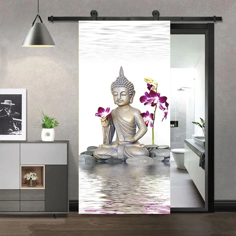 Door Stickers Decoration Boddha Self Adhesive Wall Decorative Self-adhesive Wallpaper Interior Home Decor