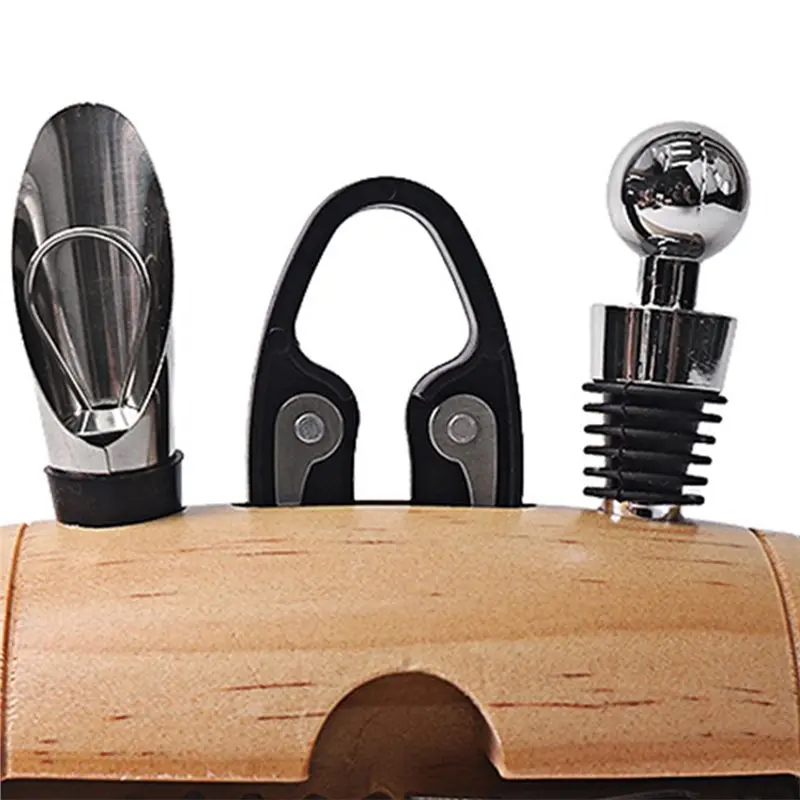 IALJ-Handbuch-Flaschenöffner-Set für Rotwein, Schaukelregal aus Holz für den Haushalt, Utensilien-Flaschenöffner für Rotwein