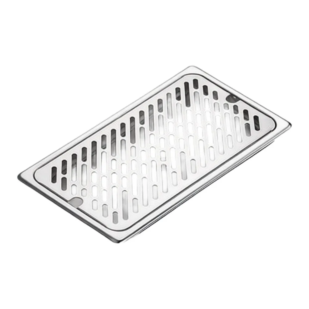 Cafe Drip Station Coffee Drain Pan Rust-proof Material Removable Split Design Anti-splash Feature Coffee Silver