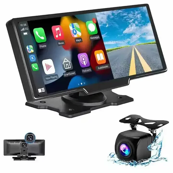 Car 10.26 Inch 4K Touch Screen Dash Cam BT Wireless Carplay Android Auto display with Backup Camera