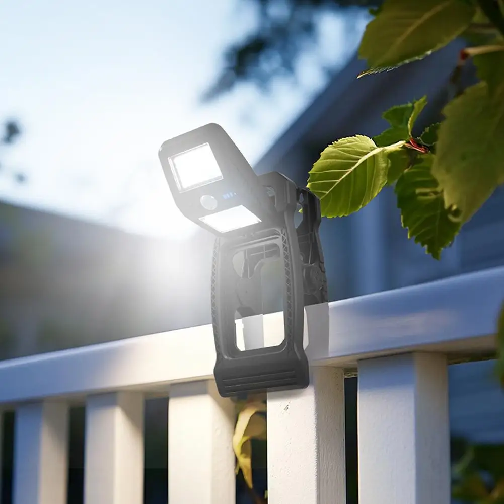 Clip On Solar Motion Lights Outdoor Waterproof,Solar Fence Lights for Outdoor 1200mAh Portable Solar Powered Security Light