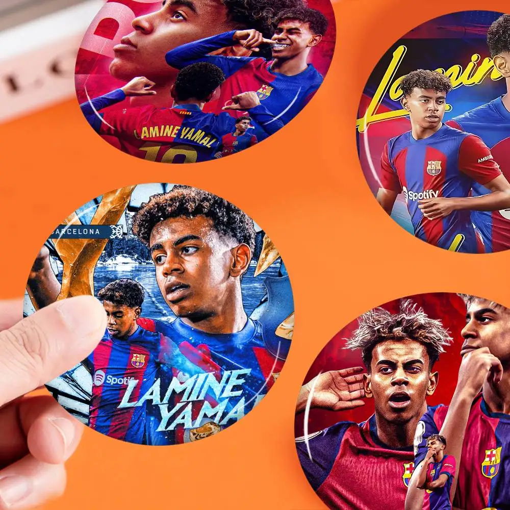 L-Lamine Football Star Y-Yamal 58mm Anime Figure Icon Badge Handmade Tinplate Brooch For Backpack Clothes Chest Ornament Gifts