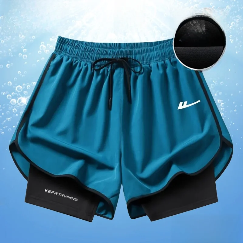 

Qui Dry Ice Silk Baskeall Fitn Training orts Men's Summer Sports Pants Straight Leg Elastic Waist Casual orts