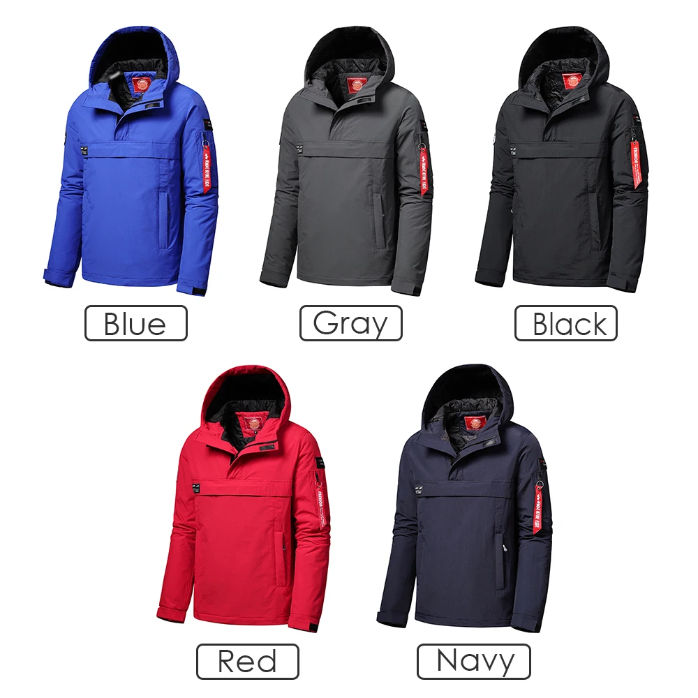 Men 2023 Spring New Casual Thick Waterproof Hat Pullover Jacket Cost Men Autumn Outwear Fashion Windproof Warm Pocket Jacket Men