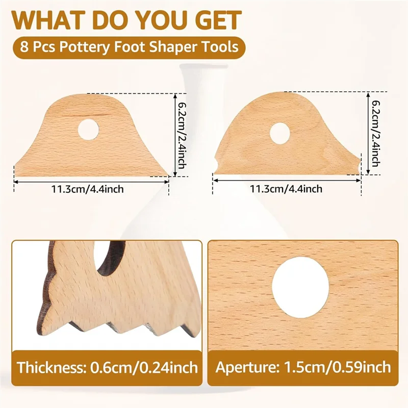 

8 шт., инструменты для обрезки керамики, керамические ребра, керамическая глина, инструменты для формирования ног, профиль из бука, ребра, принадлежности для керамики-B61B