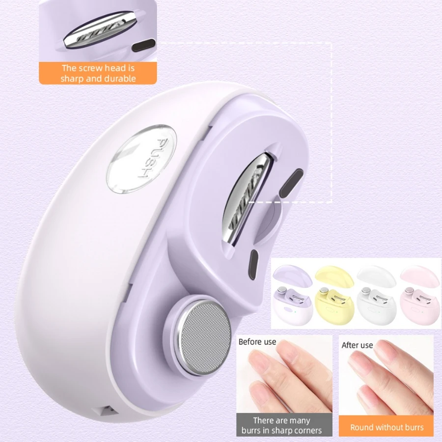 

1PC Electric Nail Clipper Grinding and Polishing 2 in 1 Multifunctional Portable Automatic Nail Grinder Electric Manicure Tool