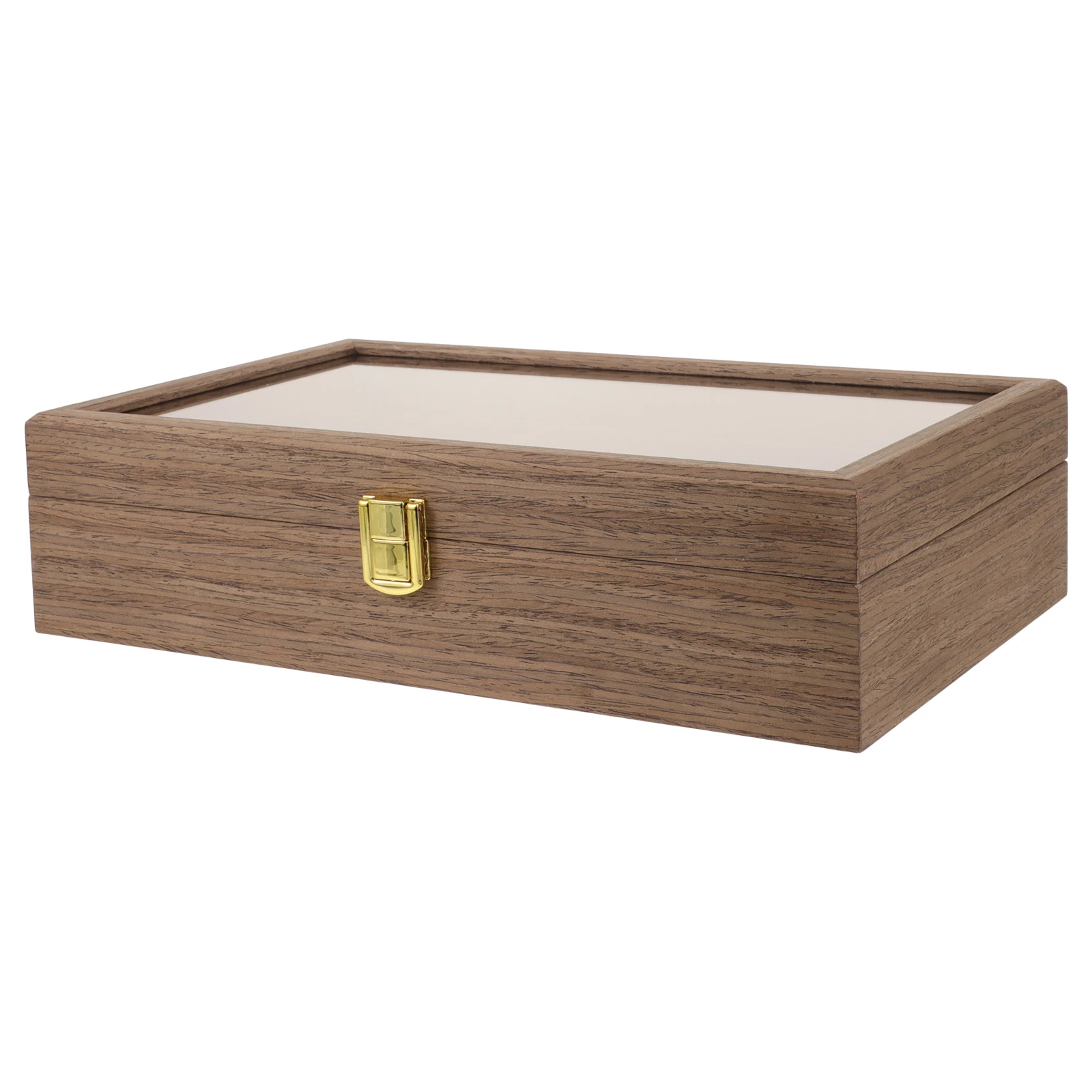 

1pc Watch Boxes Jewelry Storage Organizer Multi Grids Design Portable Eyeglass Case Rings Necklace Display Holder Wood Material