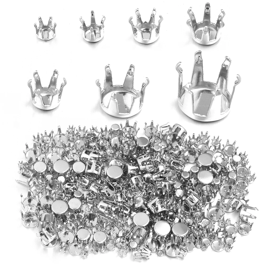 

100pcs/lot Stainless Steel Claw Setting Base Round Blank Claw Clasps Rhinestone Settings Base For DIY Jewelry Making Findings