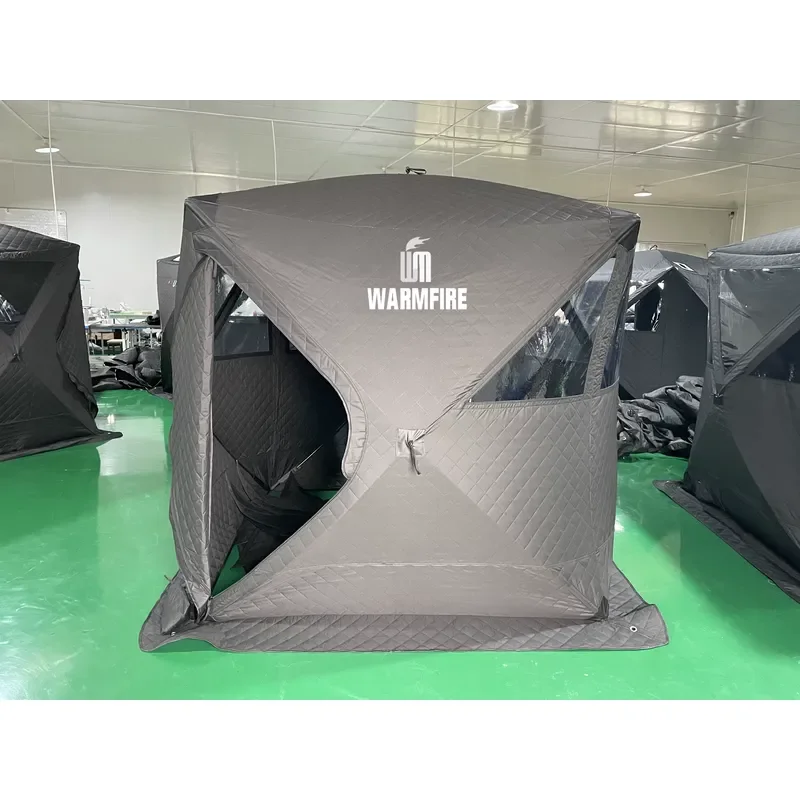 Modern Cube Sauna Tent Wind and Snow-Proof Oxford Fabric Factory Cheap Price Pop-Up Ice Fishing Tent for Camping