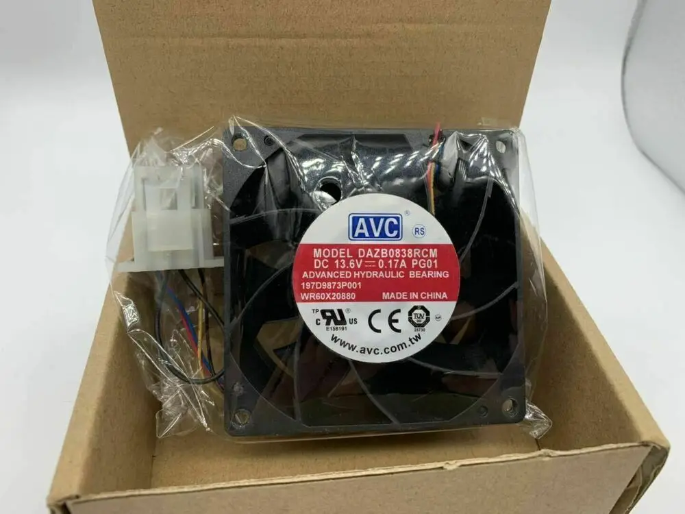 

1x AVC DAZB0838RCM-PG01 13.6V 0.17A 4-wire temperature control fan