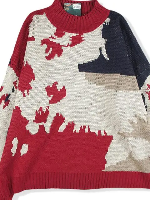 Vintage Lose Damen Fair Isle Strickwaren Muster Farbe Blo Herbst Winter Pullover Retro Japanische Sle Pendeln Sle Pur...