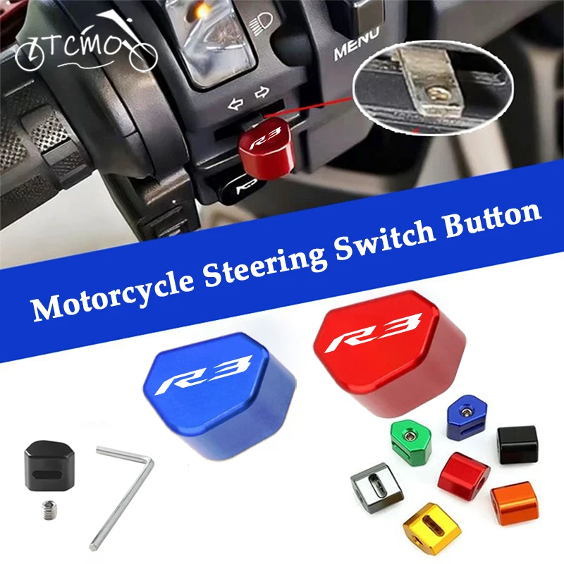 For Yamaha YZFR3 YZF R3 YZF-R3 2015 2016 2017 2018-2025 CNC Aluminum Motorcycle Switch Button Turn Signal Switch Key Cap