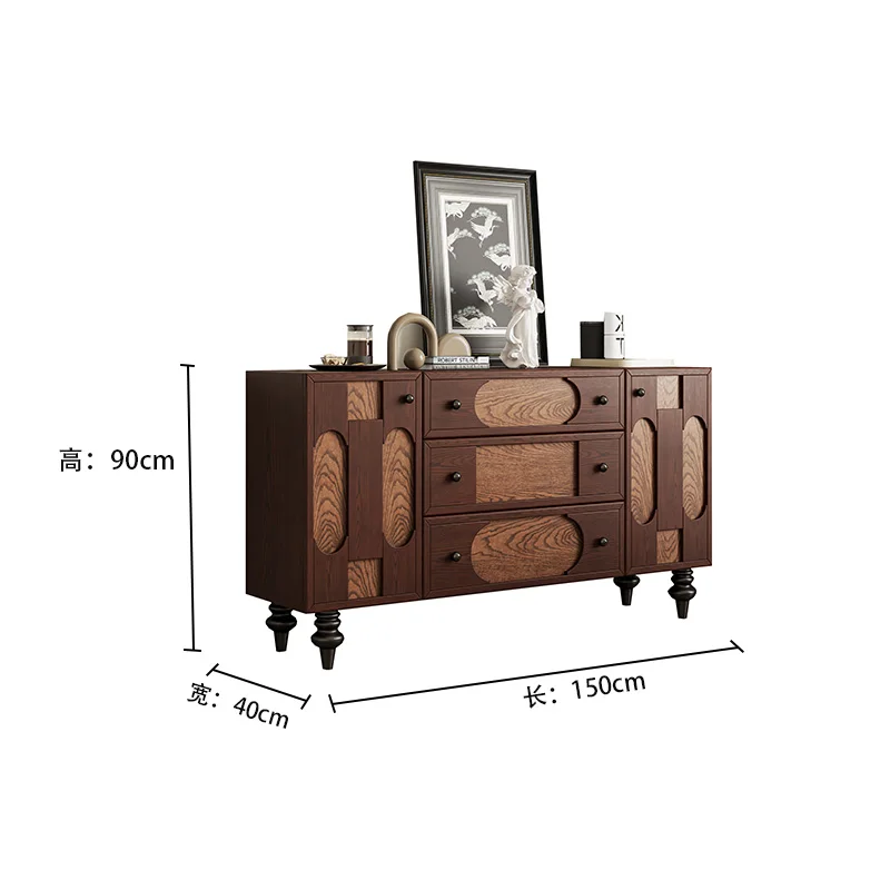

Обеденный боковой шкаф в средневековом стиле, бытовой шкаф для гостиной, спальни, прикроватный декоративный шкафчик для хранения, входной шкаф