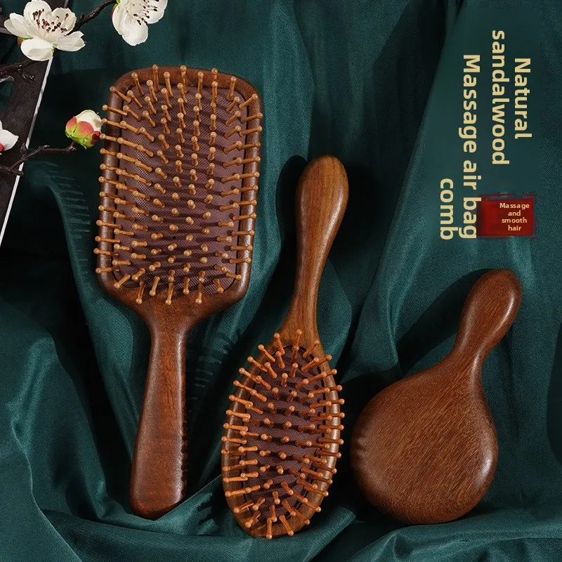 

Sandalo Wood Air Cushion Comb Anti-static Scalp Massage Hairbrush for Women Home Use
