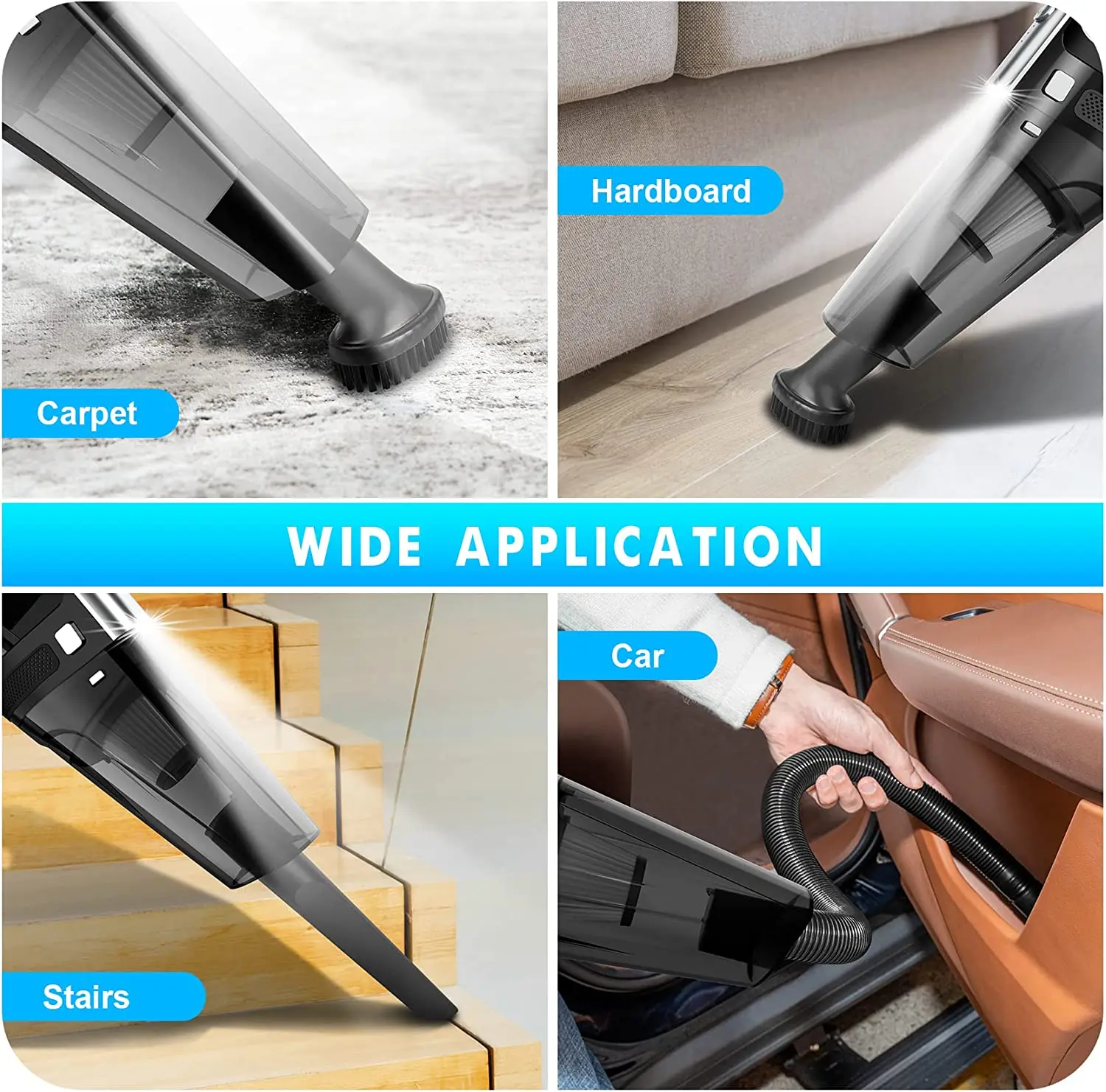 Factory-Supplied Cordless Handheld Vacuum Cleaner Portable ABS Wireless Design Business Style Electric Power Source for Cleaning