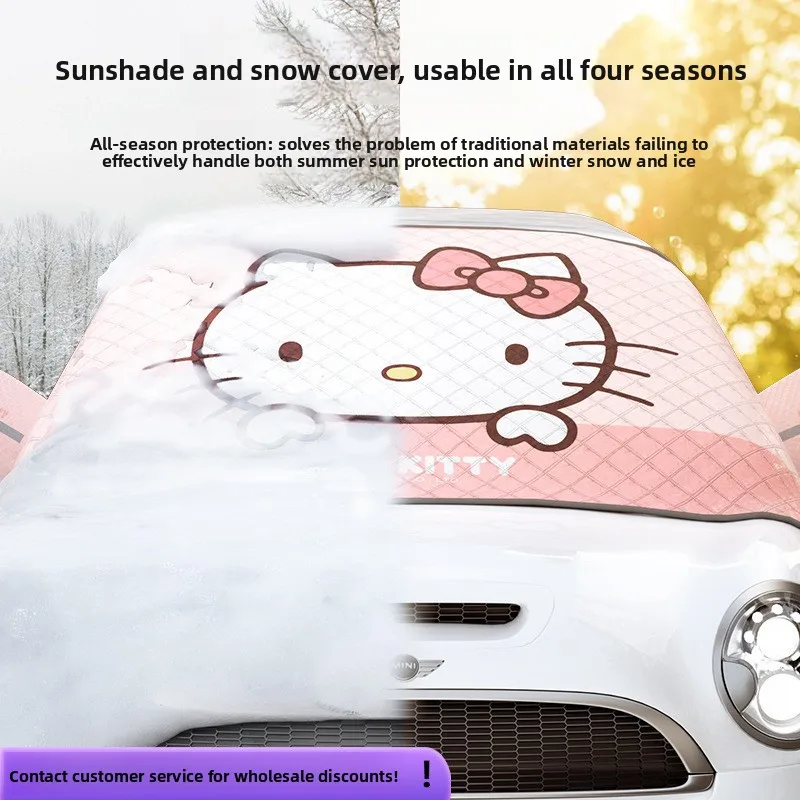 

Hello Kitty Sunshade Cover Car Windshield Snow Sun Shade Waterproof Protector Automobile Cover Car Front Windscreen Cover