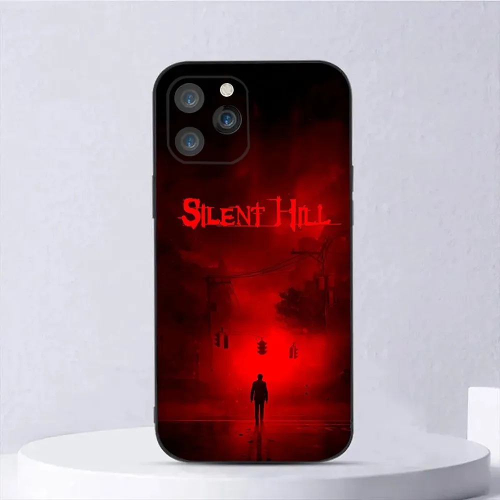 S-Silent Horror H-Hill Phone Case For iPhone15,14,13,12,11,Pro,Max,Plus,Mini,X,XS,XR,8,7,6,S,Plus,SE Soft Black Case