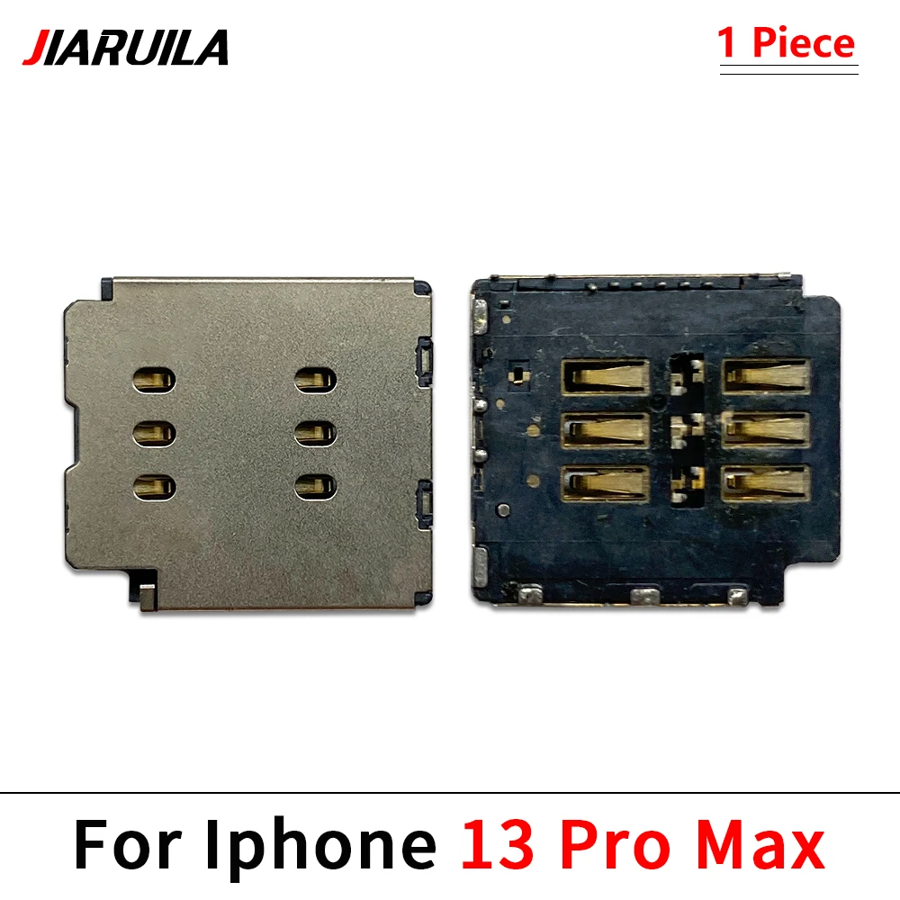 10Pcs，Dual Sim Card Reader Flex Cable + Tray Slot For Iphone 15 14 13 12 Pro Max Mini Plus Nano Connector Holder Adapter