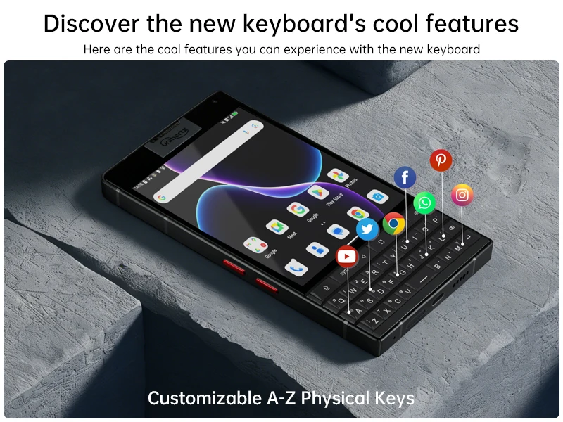 Unihertz Titan 2 Smartphone 12GB 512GB 5G Android 15 with Physical Keyboard Dual Screen Dimensity 7300 Dual SIM 50MP Camera