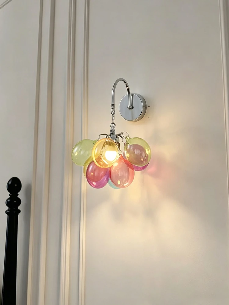 Colorful Glass Bubble Hanging Wall Lamp Modern Glass Ball wall light for Living Room hallway Children's Room Bedroom Home Decor