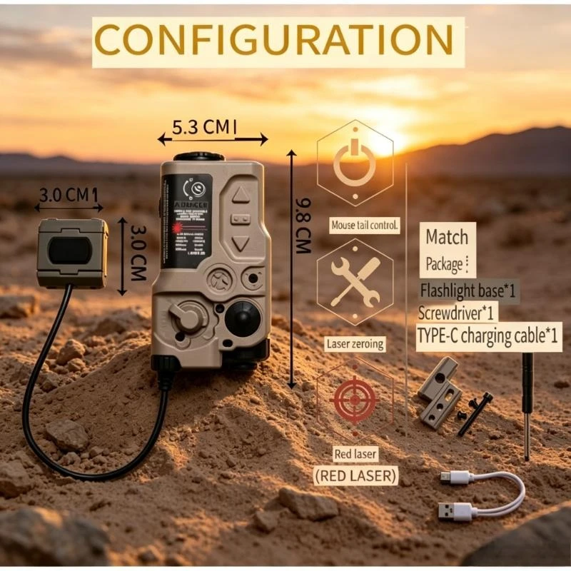 

RAID-X Look-alike Dual Color Light Module, Versatile Tactical Flashlight Fits 20mm Rail, Outdoor Play Toy Parts