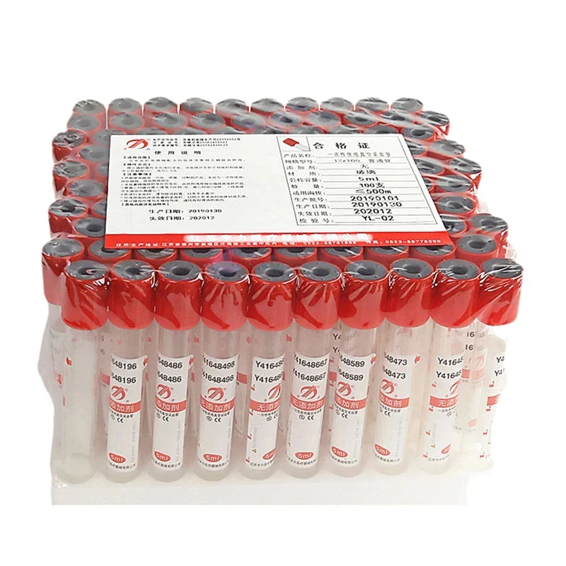 

100pcs/lot 3ml 5ml 10ml Disposable Glass Vacuum No Anticoagulant Vacuum Blood Collection Tube Vacutainer