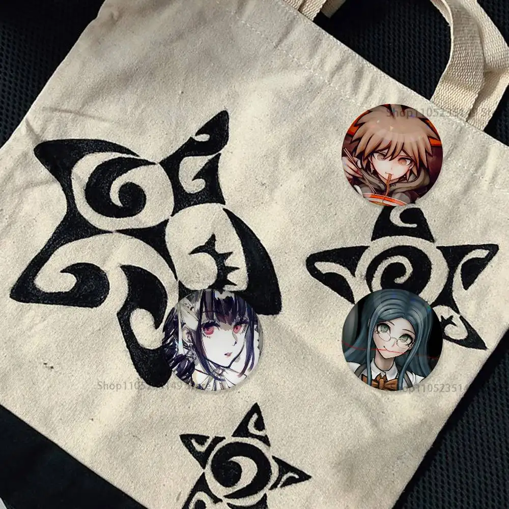 Game D-Danganronpa 58mm Icon Badge Handmade Tinplate Brooch for Backpack Clothes Chest Ornament Gifts