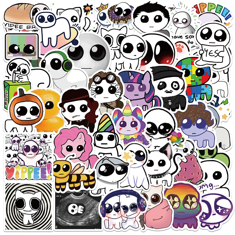 50pcs Animal TBH Autism Creature Yippies Stickers Catoon Waterproof Graffiti Vinyl Decals Phone Laptop Trunk Toy Kids Gifts