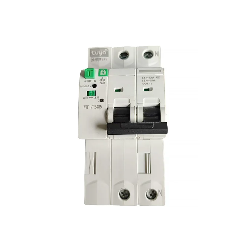 

Wi-Fi Smart Mini 2P автоматический выключатель 63A с дистанционным голосовым управлением, совместимый с Tuya, перегрузка, утечка, перенапряжение для домашнего использования