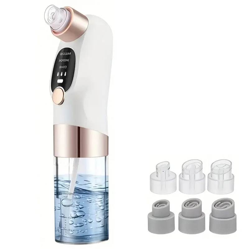 Dispositivo di bellezza e pulizia dei punti neri con ricarica USB: detergente portatile per i pori del viso con 5 sonde per una pulizia delicata e sicura