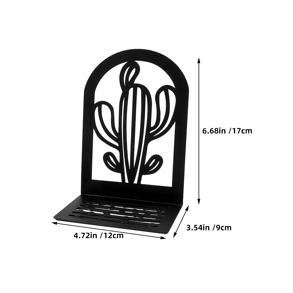 Fermalibri in metallo da 2 pezzi Porta libri decorativi progettati con cactus per scaffali Organizzare libri File Riviste Cds in ufficio Studio domestico