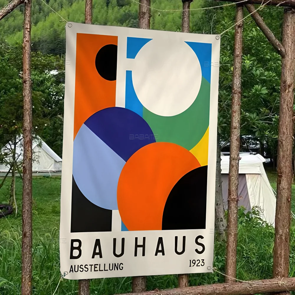 

Colorful Bauhaus Exhibition Geometric Large Size Flags Printing Patterns Interesting Birthday Party Decorations Banner