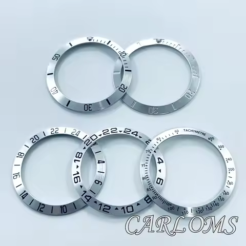 High Quality 38mm Silver SUB GMT Aluminum Bezel Insert For 40mm Mens Watches Replace Accessories Watch Bezel Ring