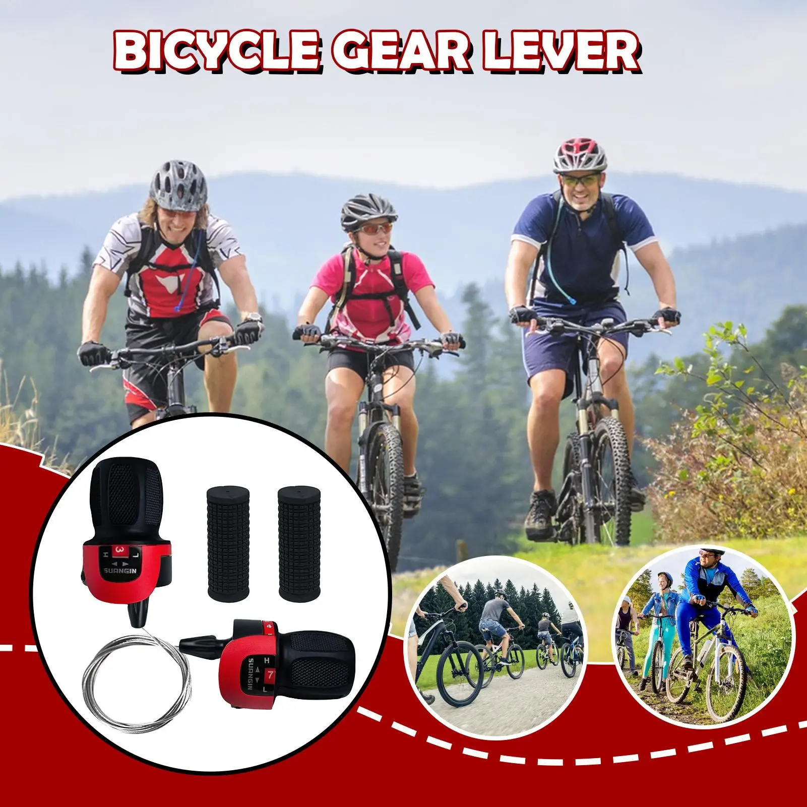 

Cycling Gear Shifter 1 Pair 3 X 7 Speed Left And Right Shifter Rubber Replacement Parts For E-Bikes Mountain Road Touring