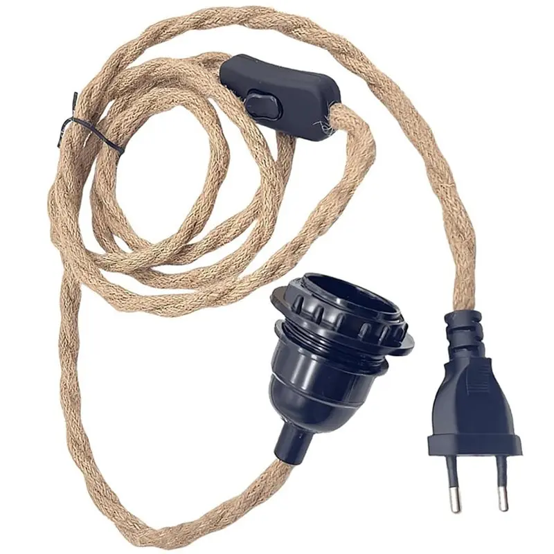 

B50C E27 Lamp Socket With Cable And Switch 4.5 M Rope E27 Lamp Holder Pendant Light With Plug Vintage EU EU PLUG