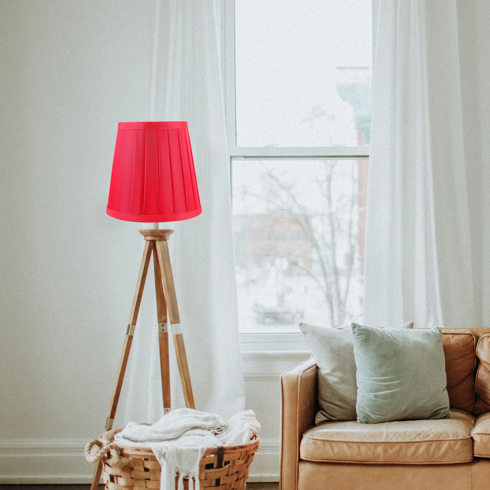 

Wooden Art Lampshade White Pleated Fabric Table Lamp Cover Bedroom Hotel Light Shade Soften Eyes Desk Lampshades Household Cloth