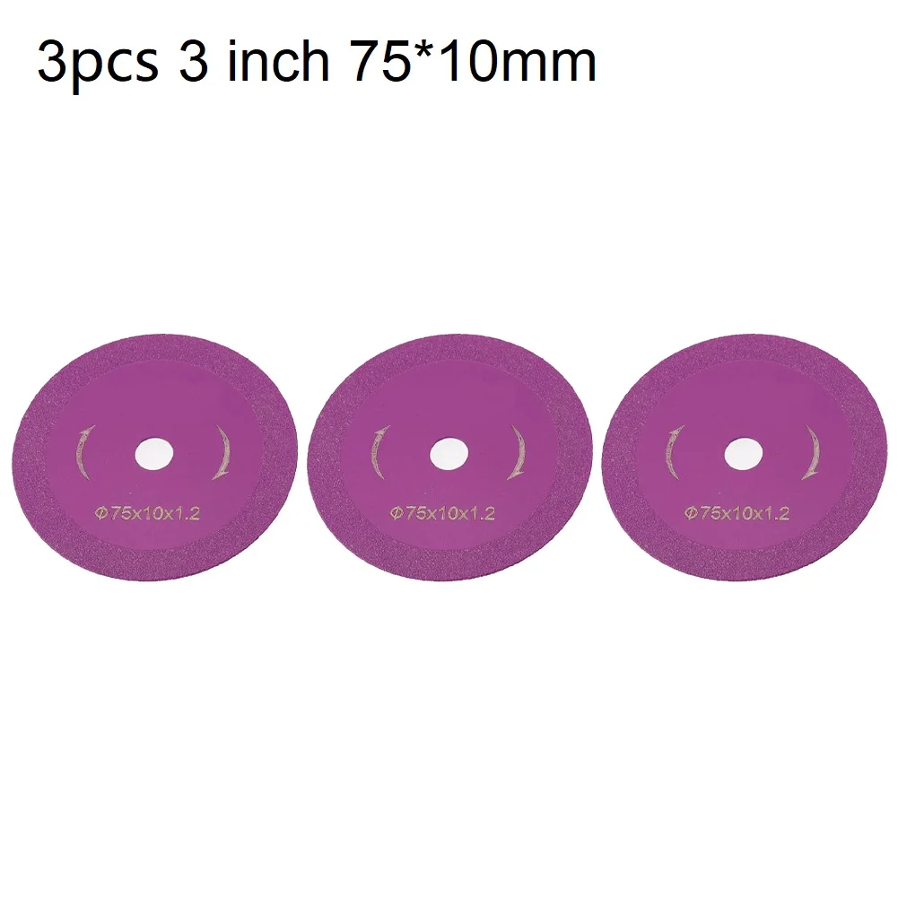 3pcs 75mm Cutting Disc Multifunctional Cutting Saw Blade For Angle Grinder Glass Cutting Disc Saw Blade Wheel Power Tools