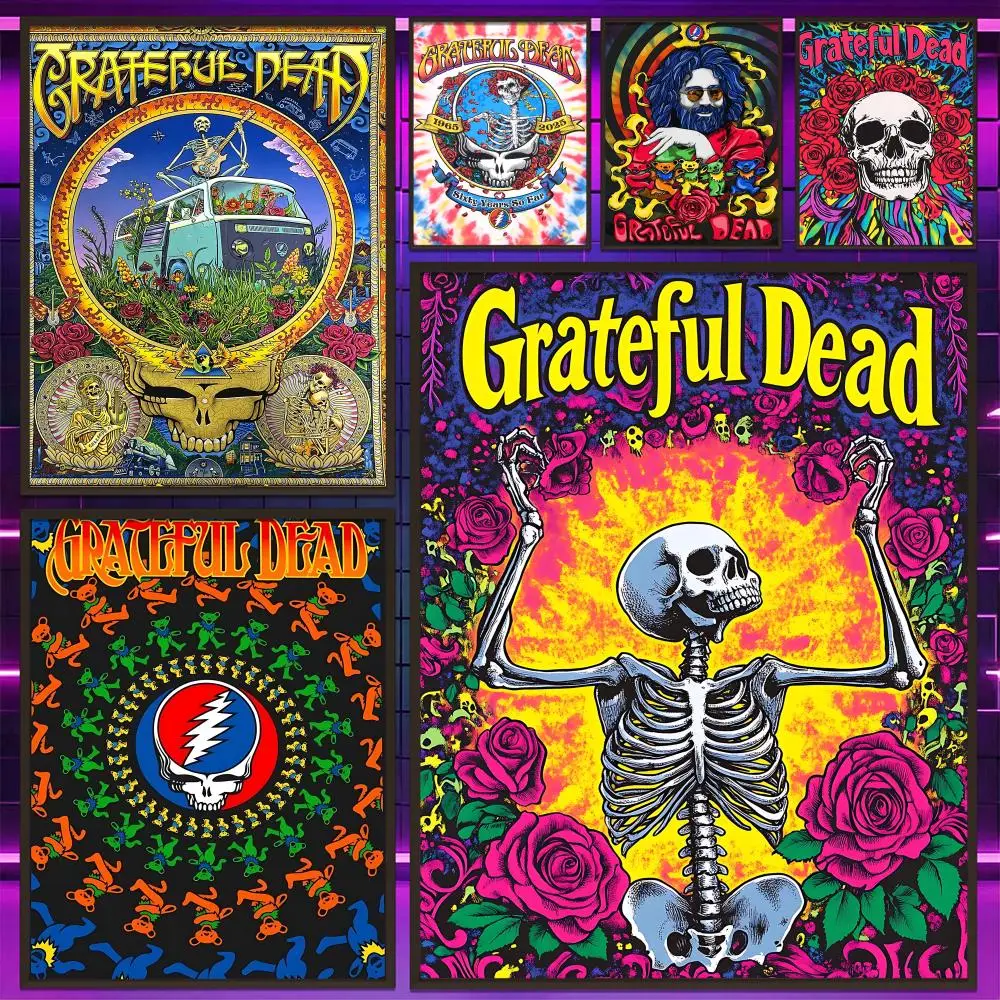 Rock Band G-Grateful Dead Poster Versatile HD Waterproof Wall Art Self-Adhesive Decor for Any Space Ideal Gift