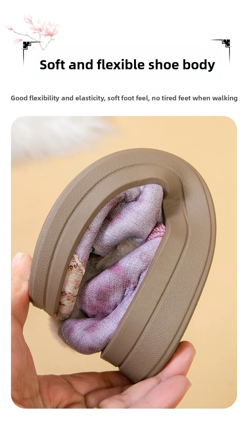 Damen-Winterschuhe mit Fleece-Futter, bestickt, im chinesischen Stil, mit Froschknopf, zum Hineinschlüpfen, rutschfeste, dicke Sohle, warme Freizeitschuhe. – Detail 5