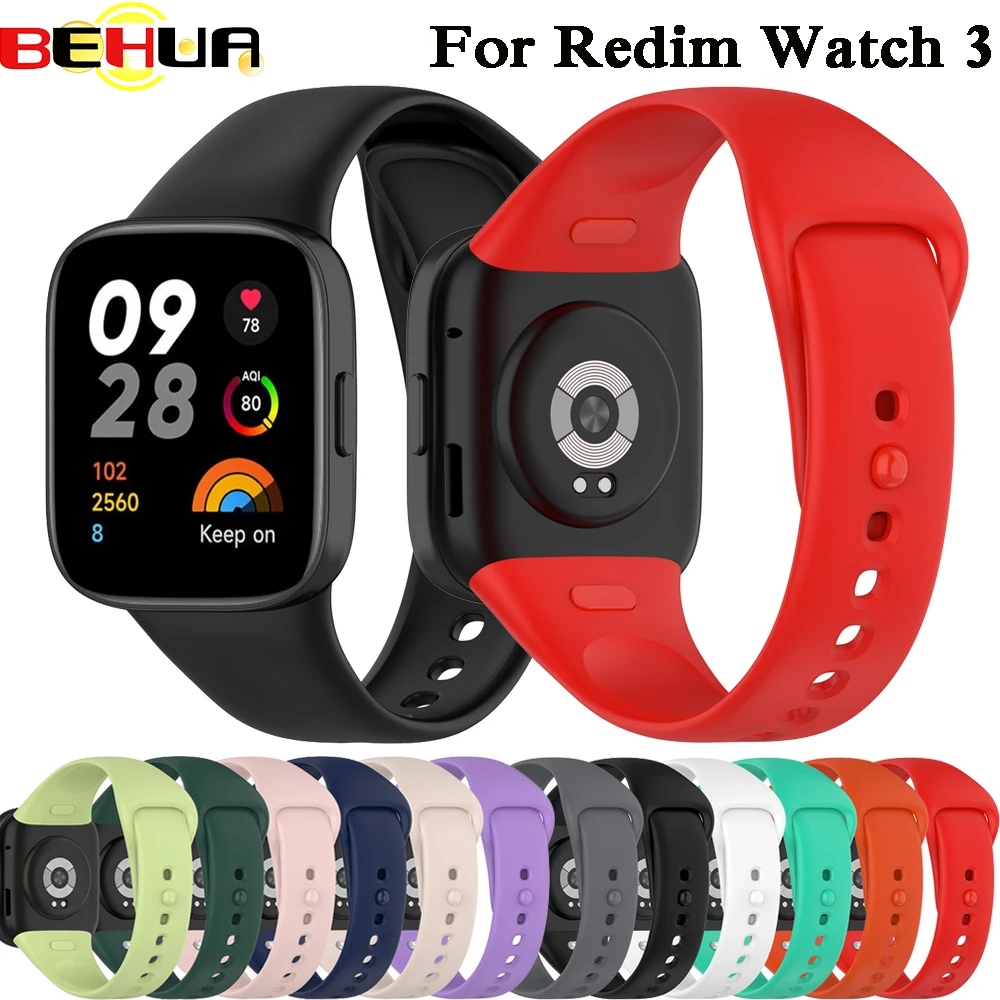 

BEHUA WatchBand Strap For Redmi Watch 3 Original SmartWatch Band Silicone WristBand Bracelet For Xiaomi Redmi3 Accessories Belt