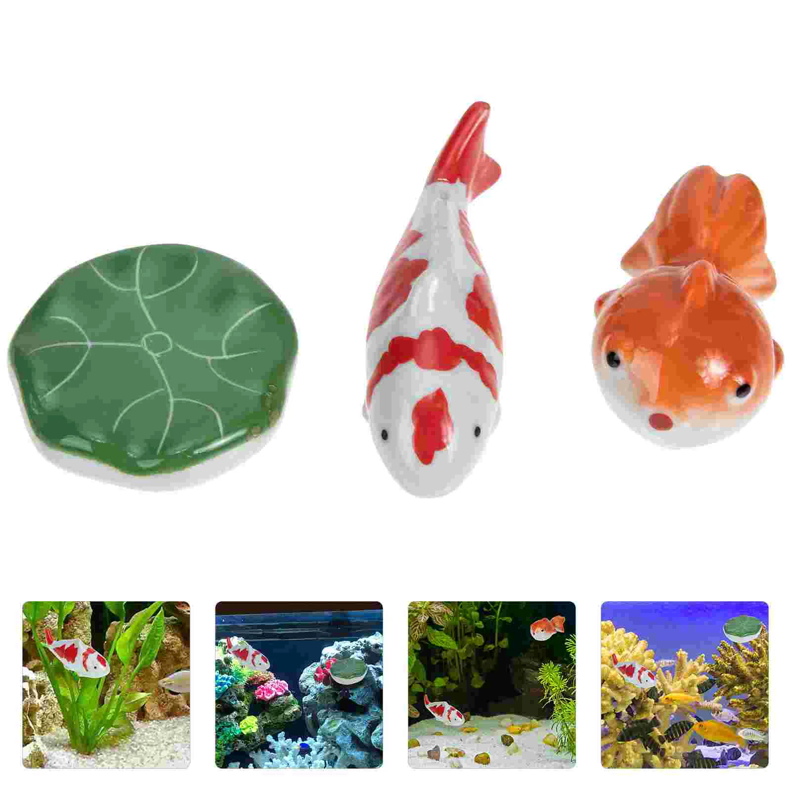 

Yardwe Ceramic Floating Ball Outdoor Playset Fishing Artificial Fish For Aquarium Potted Plants Artificial Decor