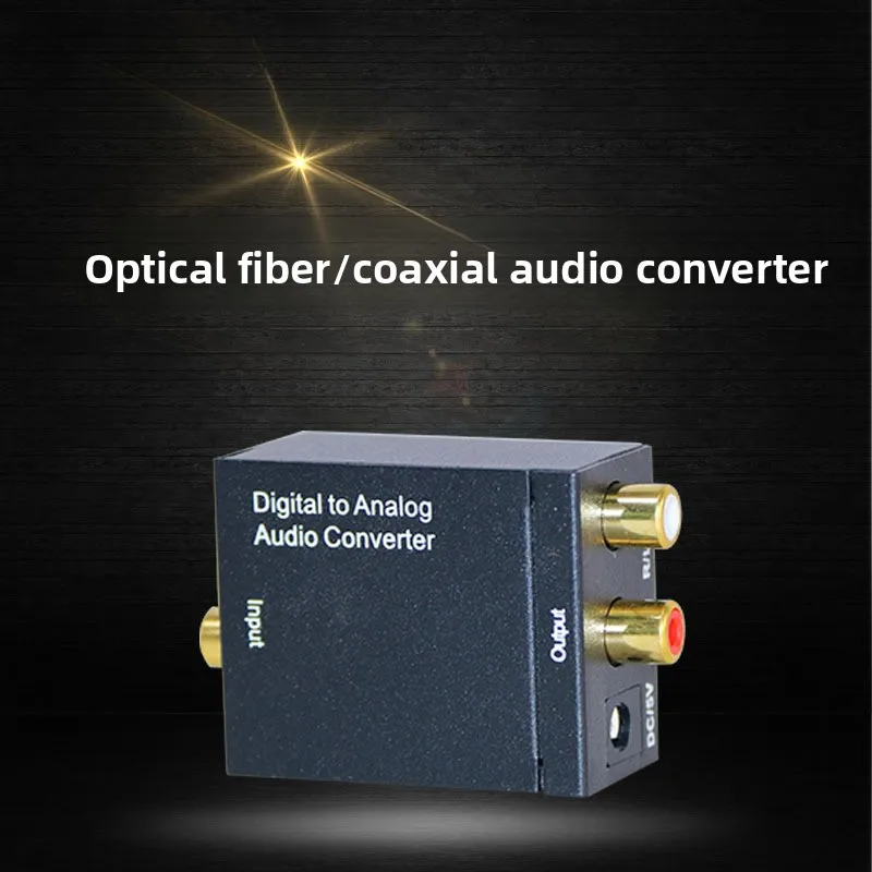Convertidor de Audio Digital Óptico Toslink SPDIF Coaxial a Analógico RCA con Cable de Fibra