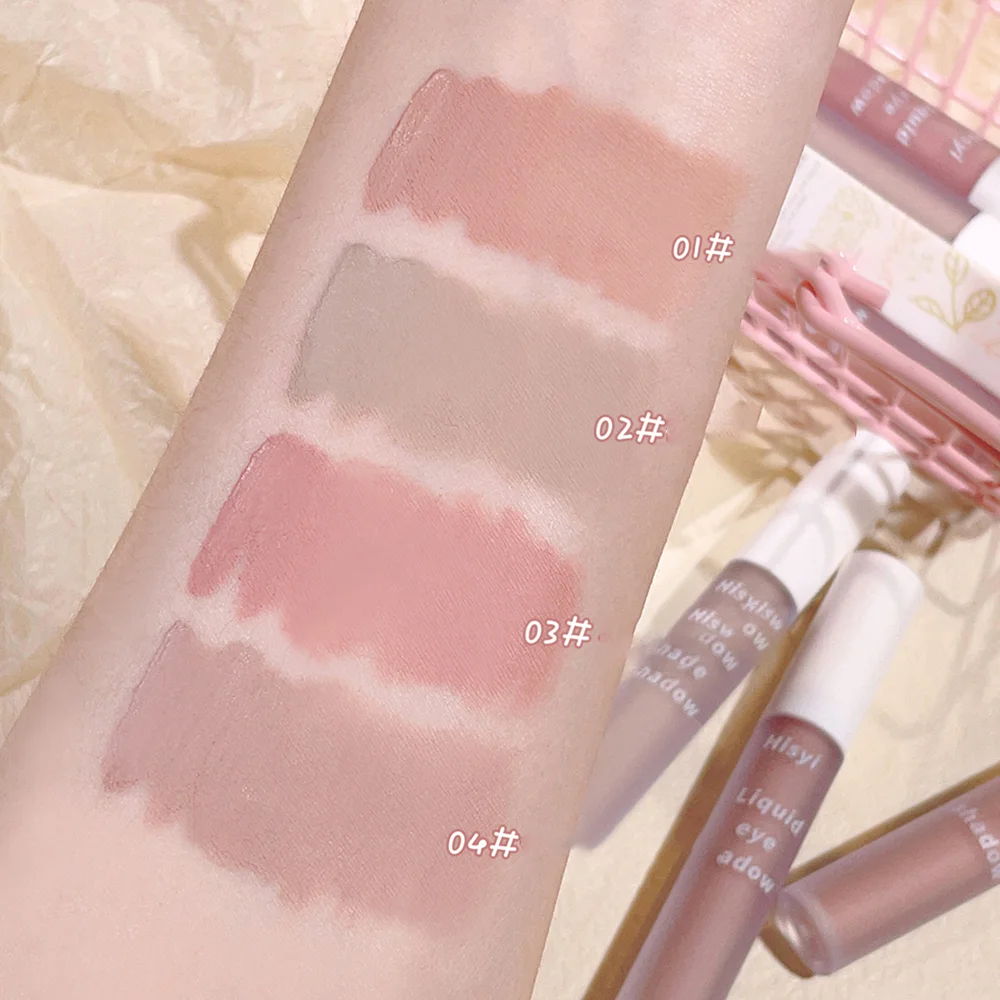 HISYI ミスト マット リキッド アイシャドウ ウォータープルーフ、素朴な色調を明るく、自然な輪郭、ブラッシュ、ベルベット モノクローム アイシャドウ