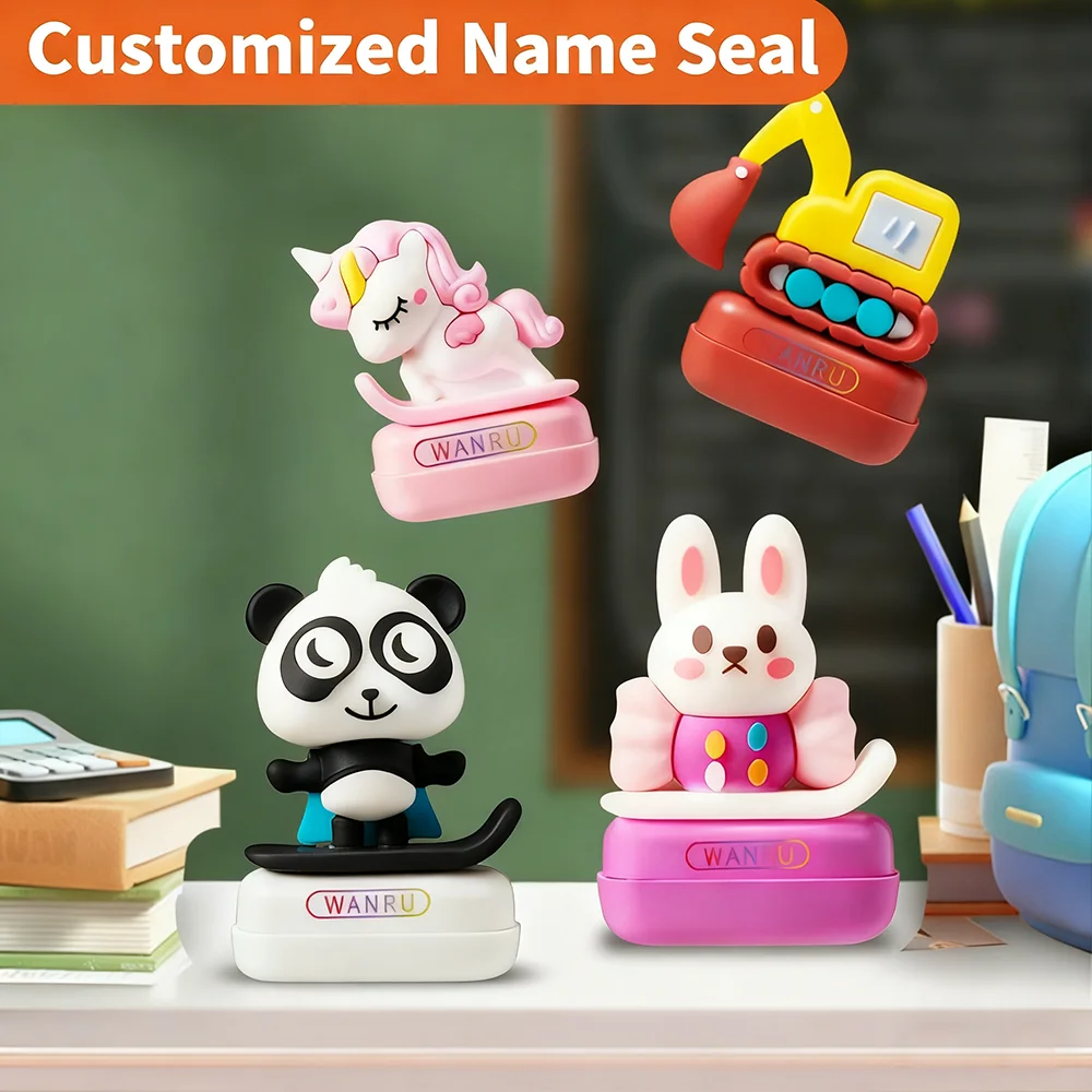 

Настраиваемый именной штамп - моющаяся водонепроницаемая самокрасящаяся печать для школьных принадлежностей, рождественский подарок, обратно в школу