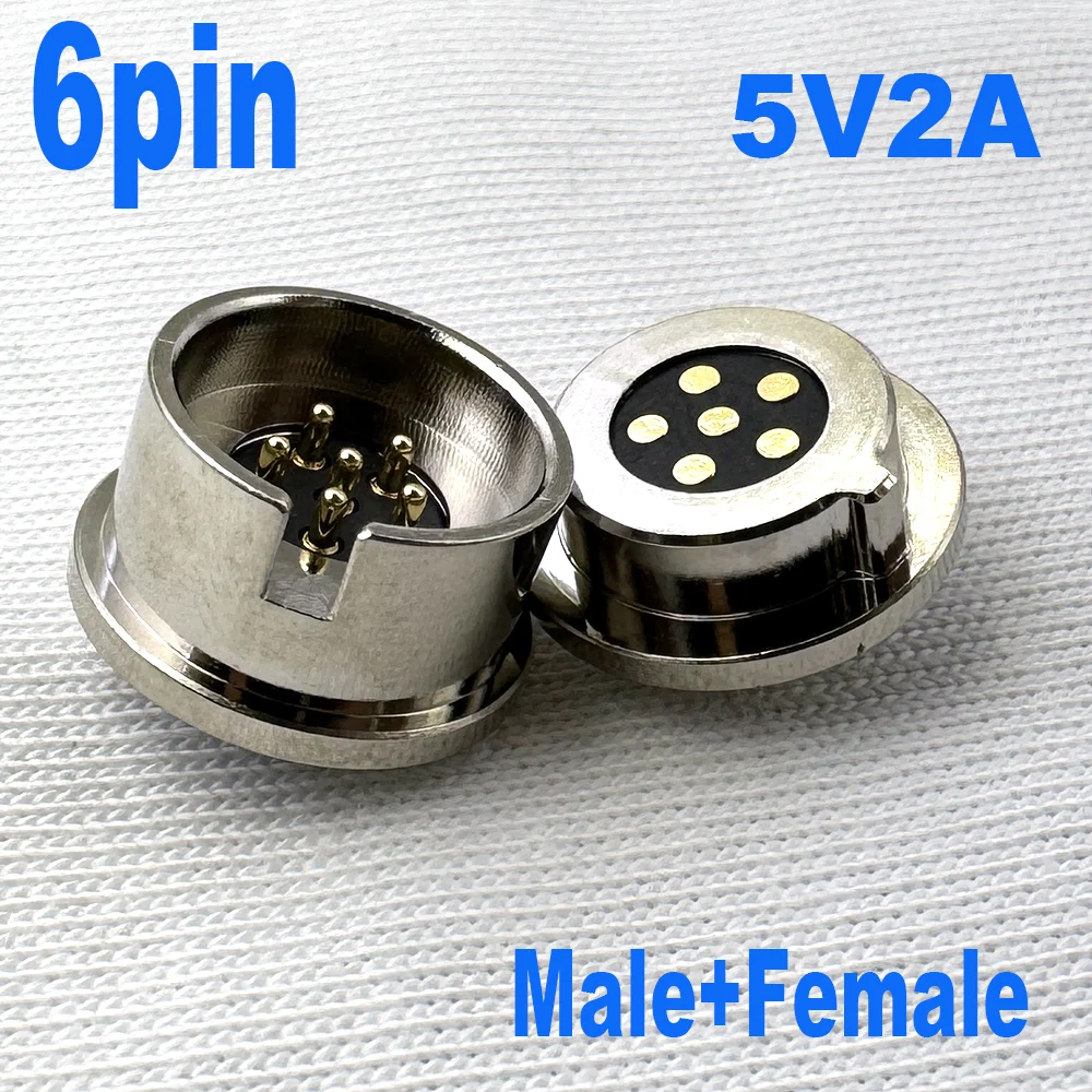5set magnet Round high Current Magnet Suction Spring Pogo pin Connector Male Female Probe DC Power Charging Magnetic Connector
