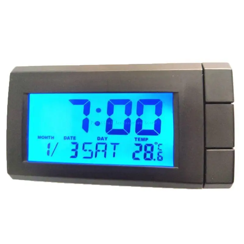 

U75E Thermometer LCD Display Clock Temperature Meter Calendar Indoor Outdoor For Car