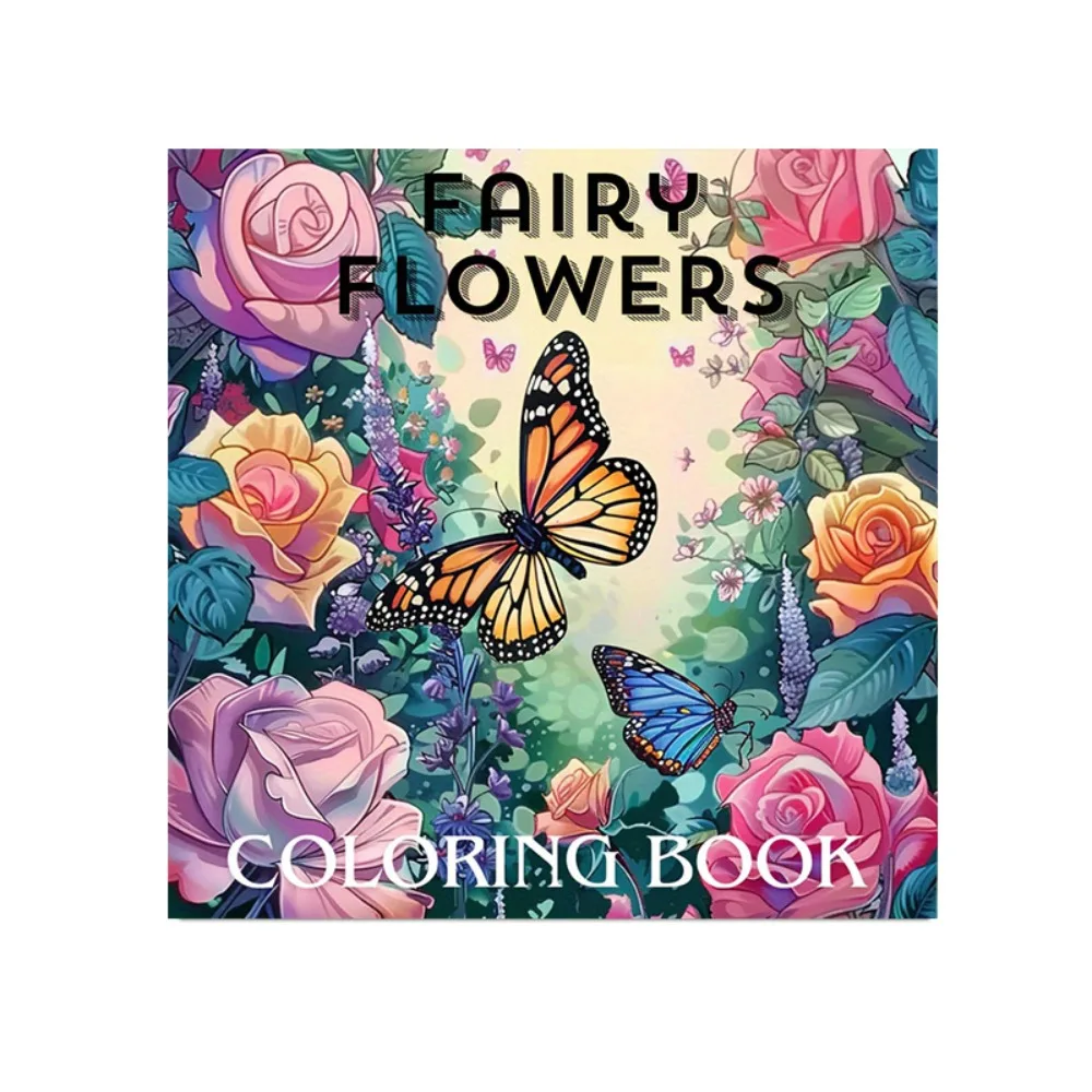 Creative Fairy Flowers Coloring Book DIY Relaxation Gift Doodles Book Stress Relief Hand Drawn Book